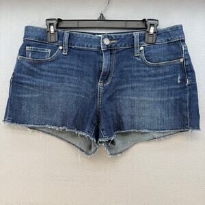 Paige Jean Shorts Women's 29 (8) Dark Blue Catalina Shorts Mid Rise Summer EUC